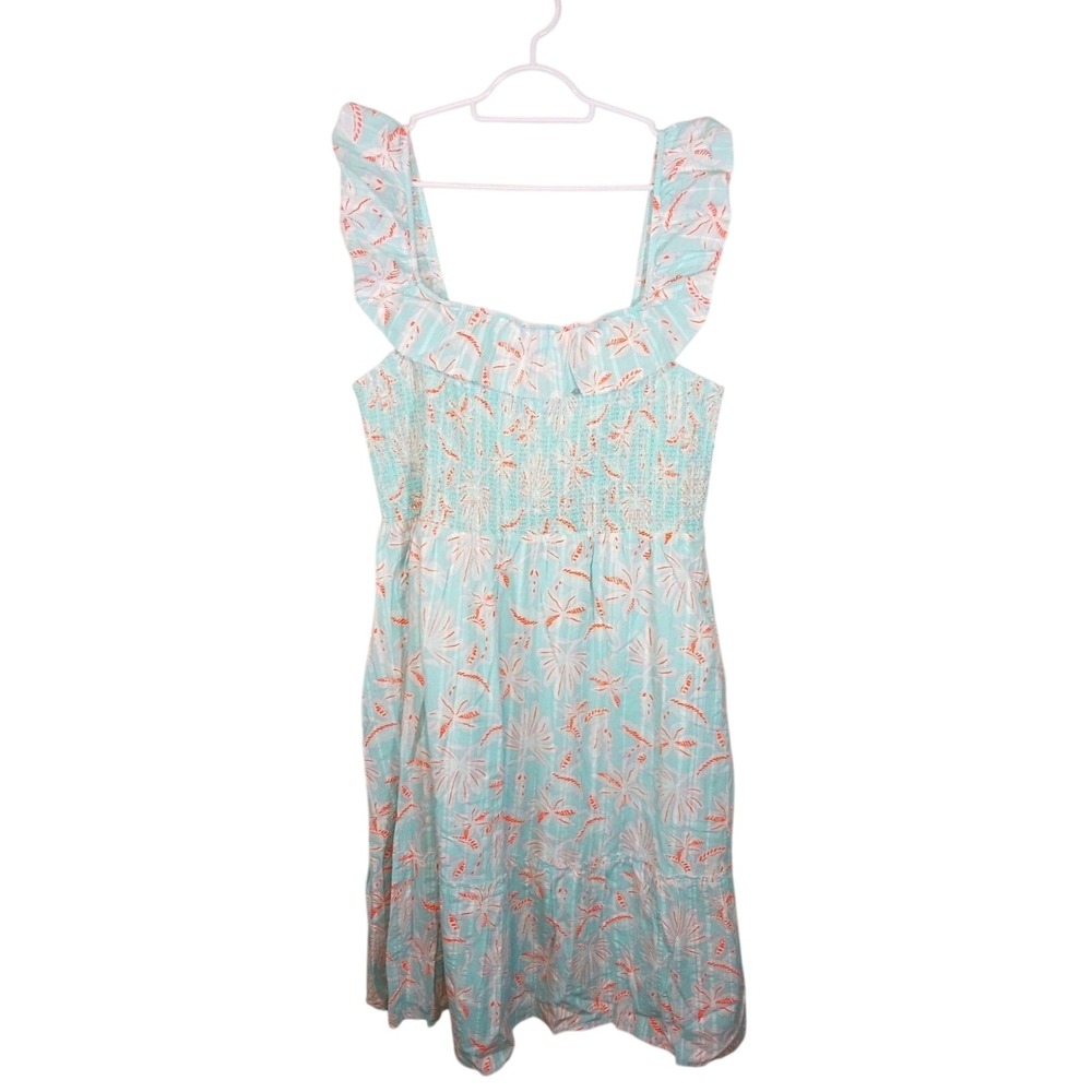 Vineyard Vines Womens XXL NWT 100% Cotton Tropical Milkmaid Coastal Midi Dress
